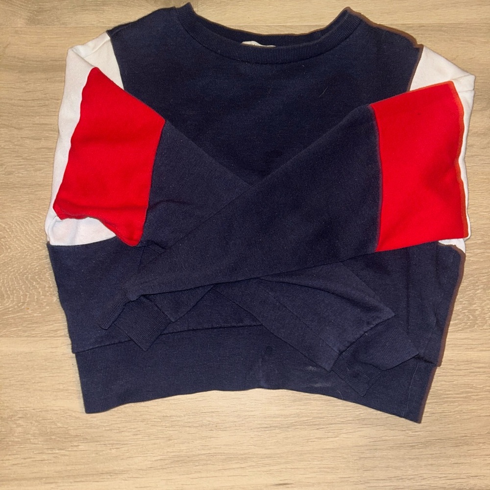 Garage Navy and Red Crew Neck Sweater